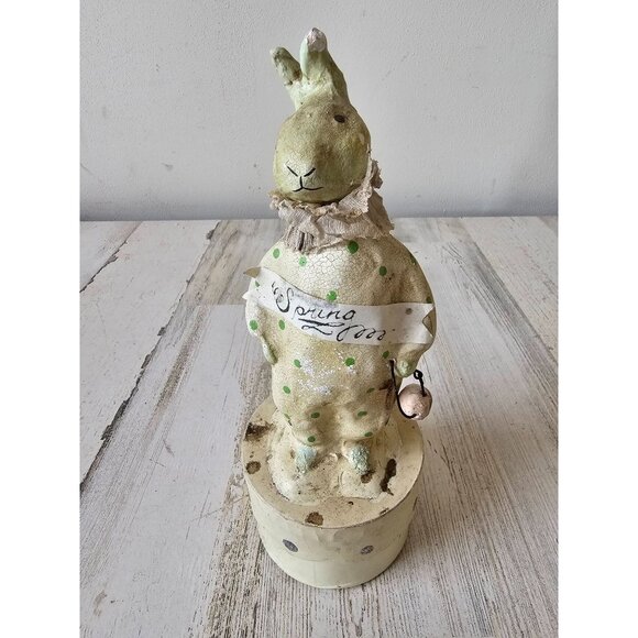 Vintage Nicole Sayre Easter Bunny rabbit spring statue figurine decor container - Picture 1 of 11